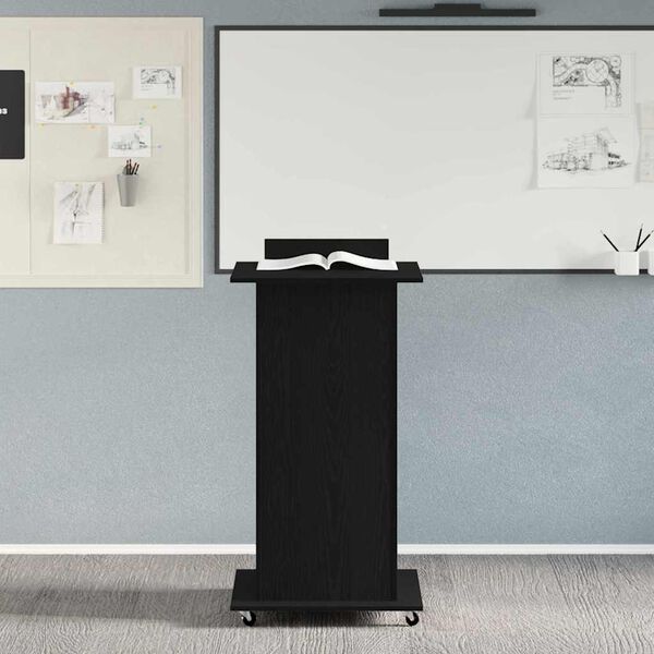 vidaXL Podium with Drawer Black Oak 55 x 55 x 107 cm Engineered Wood