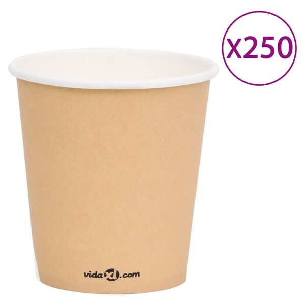 vidaXL Coffee Paper Cups 200 ml 250 pcs Brown