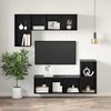 vidaXL TV Cabinet Set Black Oak 37 x 37 x 107 cm Engineered Wood