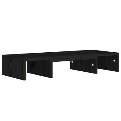 vidaXL Monitor Stand Black 60x24x10.5 cm Solid Wood Pine