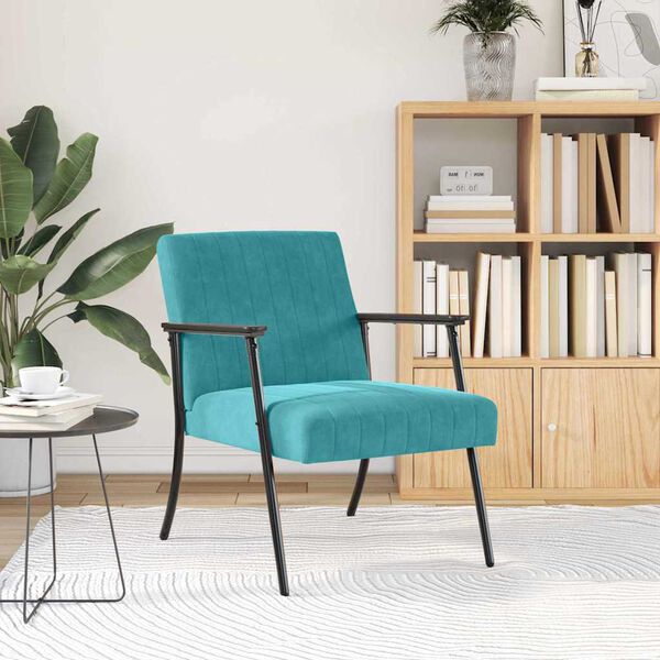 vidaXL Armchair Turquoise 59 x 75 x 78 cm Velvet