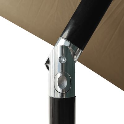 vidaXL 3-Tier Parasol with Aluminium Pole Taupe 2 m