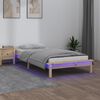 vidaXL LED Bed Frame without Mattress 75x190 cm Small Single Small Single Solid Wood