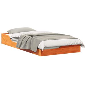 vidaXL Bed Frame Wax Brown 90 x 190 cm Solid Pine Wood
