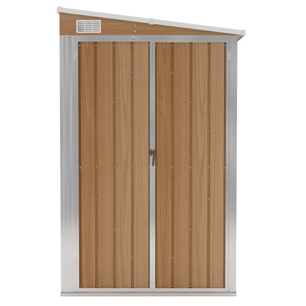 vidaXL Wall-mounted Garden Shed Brown 118x288x178 cm Galvanised Steel