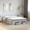 vidaXL Bed Frame with Drawers without Mattress Concrete Grey 135x190 cm Double