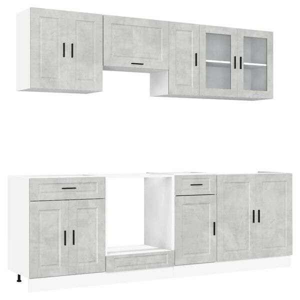 vidaXL 8 Piece Kitchen Cabinet Set Porto Concrete Grey Engineered Wood