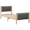 vidaXL Bed frame Brown and dark grey 75 x 190 cm Solid pine wood