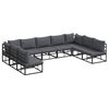 vidaXL Garden Sofa Set with Cushion Black Aluminium