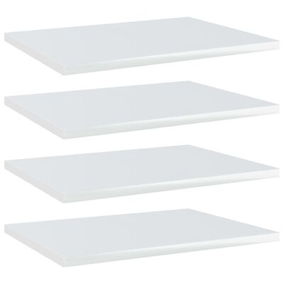 vidaXL Bookshelf Boards 4 pcs High Gloss White 40x30x1.5 cm Engineered Wood