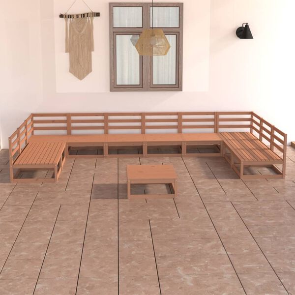vidaXL 11 Piece Garden Lounge Set Solid Pinewood