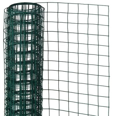 Nature Wire Mesh Square 1x2.5m 25mm Plastic Coated Steel Green