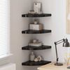 vidaXL Floating Corner Shelves 4 pcs High Gloss Black 35x35x3.8 cm MDF