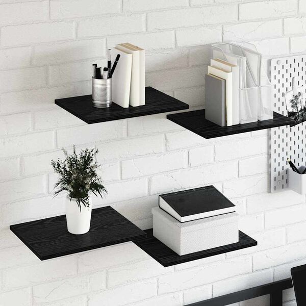 vidaXL Bookshelf Board 4 pcs Black 40 x 30 x 1.5 cm Engineered Wood