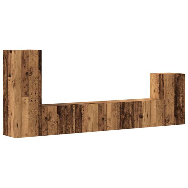 vidaXL 4 Piece TV Cabinet Set Wall-mounted Old Wood Engineered Wood