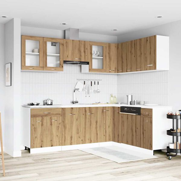 vidaXL 11 Piece Kitchen Cabinet Set Lyon Artisan Oak Engineered Wood