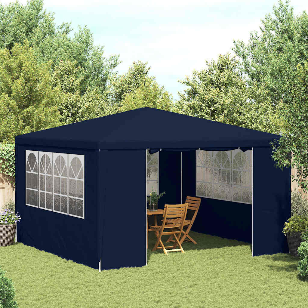 vidaXL Professional Party Tent with Side Walls 4x4 m Blue 90 g/m