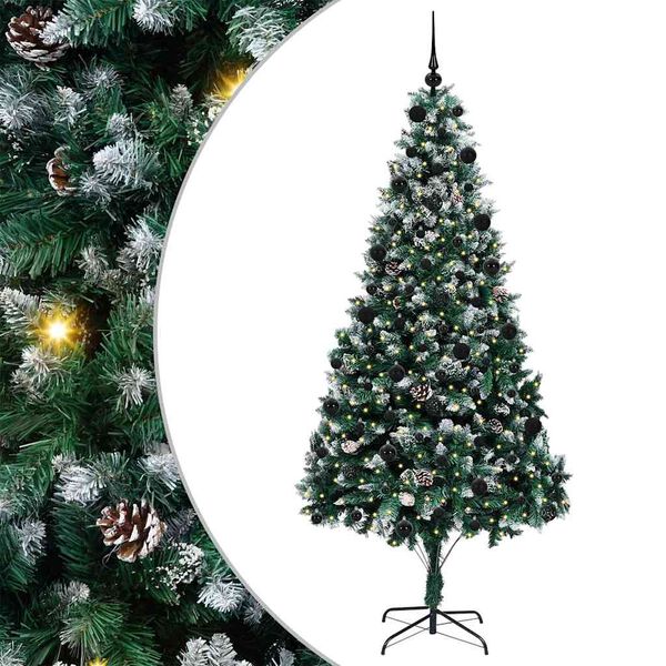 vidaXL Artificial Christmas Tree with 300 LEDs with Stand Green 210 cm
