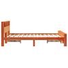 vidaXL Bed Frame with Headboard Wax Brown 150 x 200 cm Engineered Wood