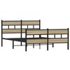 vidaXL Metal Bed Frame without Mattress Sonoma Oak 160x200 cm
