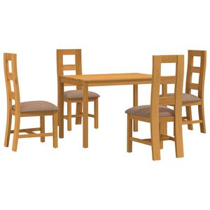 vidaXL Dining Set 5 pcs Grey Solid Oak Wood