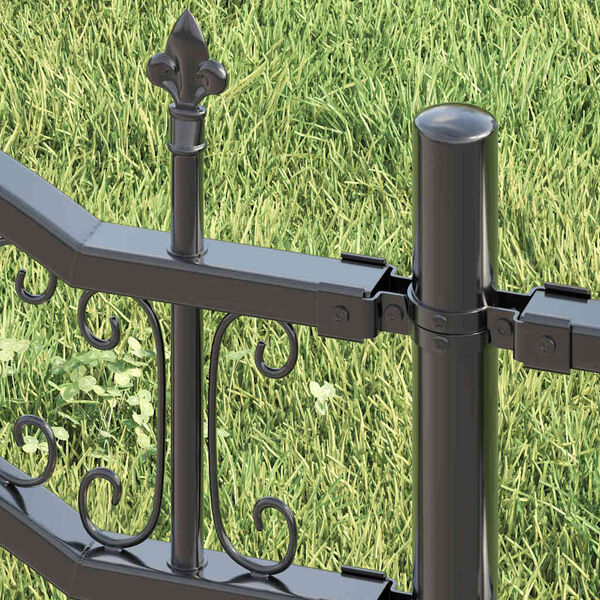 vidaXL Garden Fence Grey 165 cm Powder-coated steel