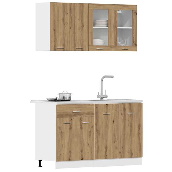 vidaXL 4 Piece Kitchen Cabinet Set Lyon Artisan Oak Engineered Wood