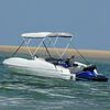 vidaXL 3-bow Bimini Top with Mesh Sidewalls 183x(137-152)x137 cm
