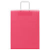 vidaXL Paper Bags 250 pcs with Handles Pink 26x12x35 cm