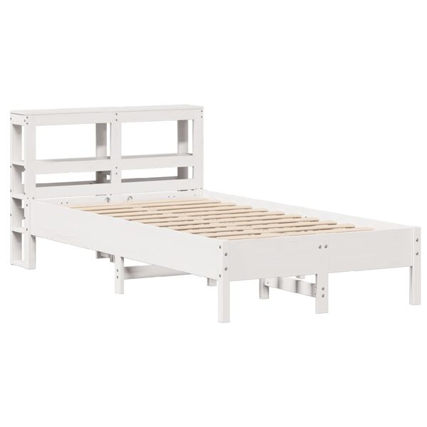 vidaXL Bed Frame without Mattress White 120x190 cm Small Double Solid Wood Pine