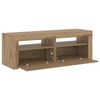 vidaXL TV Cabinet with LED Lights Artisan Oak 120x35x40 cm Engineered Wood