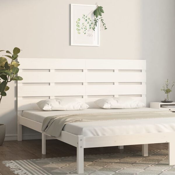 vidaXL Headboard White 160x3x80 cm Solid Wood Pine