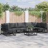 vidaXL Garden Sofa Set with Cushion 7 pcs Black Aluminium