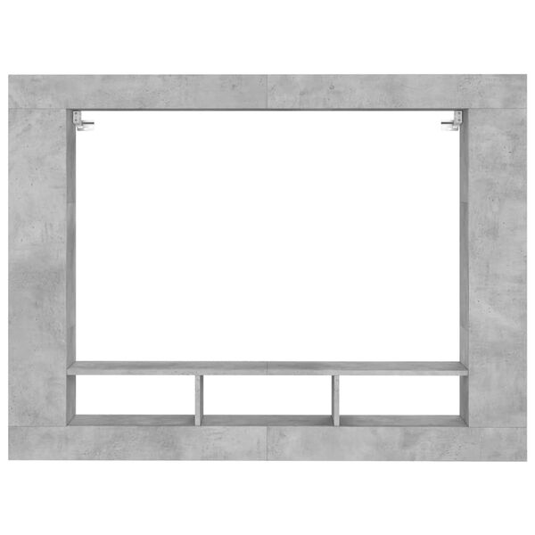 vidaXL TV Cabinet Concrete Grey 152x22x113 cm Engineered Wood