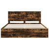 vidaXL Bed Frame Smoked Oak 180 x 200 cm Solid Pine Wood