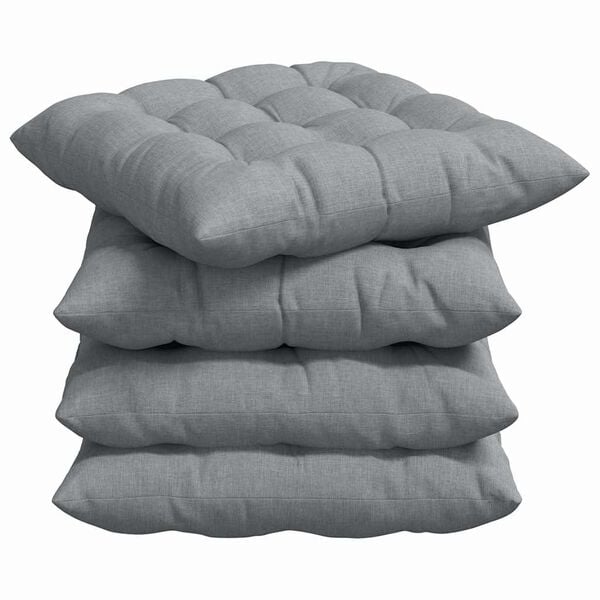 vidaXL Seat Cushions 2 pcs Light Grey 40 x 40 x 6 cm Fabric