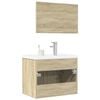 vidaXL 3 Piece Bathroom Furniture Set Sonoma Oak Engineered Wood