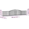 vidaXL Arched Gabion Baskets 15 pcs 400x30x60/80 cm Galvanised Iron