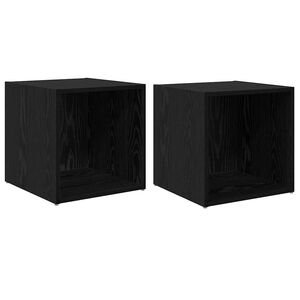 vidaXL TV Cabinet Set 2 pcs 37 x 35 x 37.5 cm Black Engineered Wood
