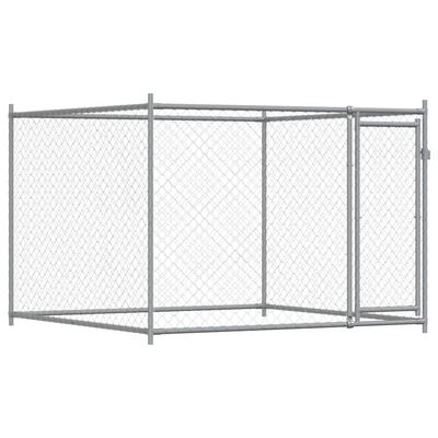 vidaXL Dog Cage with Doors Grey 10x2x1.5 m Galvanised Steel