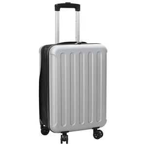 vidaXL Suitcase Folding with Lock Silver 34 x 23 x 55.5 cm ABS Plastic