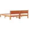 vidaXL Bed Frame with Headboard Wax Brown 180 x 200 cm Solid Pine Wood
