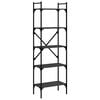 vidaXL Bookcase 5-Tier Black 56x31,5x174 cm Engineered Wood