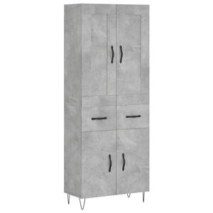 vidaXL Highboard Concrete Grey 69,5x34x180 cm Engineered Wood