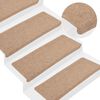 vidaXL Stair Mats Self-adhesive 15 pcs 65x24.5x3.5 cm Beige