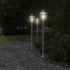 vidaXL Outdoor Floor Lamps 3pcs Silver 120 cm Stainless Steel
