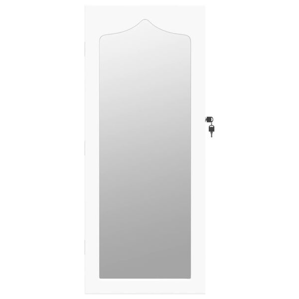 vidaXL Mirror Jewellery Cabinet Wall Mounted White 37.5x10x90 cm