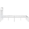vidaXL Metal Bed Frame without Mattress with Headboard White 140x190cm