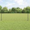 vidaXL Fence with Post Grey 0.6 x 100 m Steel and PVC