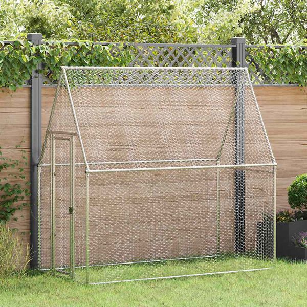 vidaXL Chicken Cage Silver 200x100x190 cm Galvanised Steel